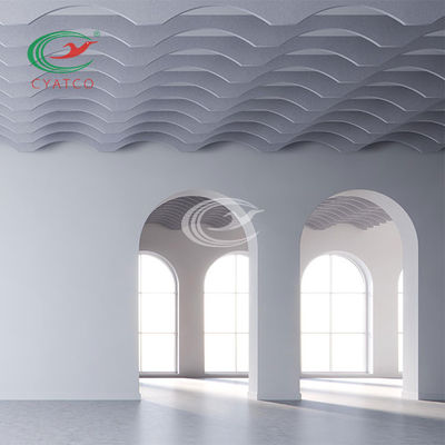 Kalite  SGS Polyester PET Acoustic Ceiling Panels Harmless Mildewproof Fabrika