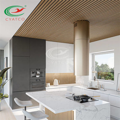 Kalite  SGS Interior Vertical Wood Slat Wall Durable Soundproof For Studio Fabrika