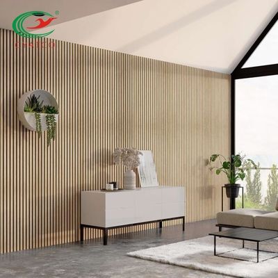 Yivli Duvar Ahşap Akustik Paneller Kokusuz Çok Sahne 600x1200mm
