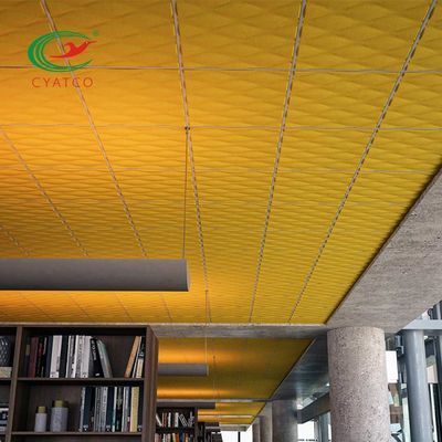 Ses Yalıtımı Fiber Akustik Tavan Panelleri Yanmaz Çok Renkli