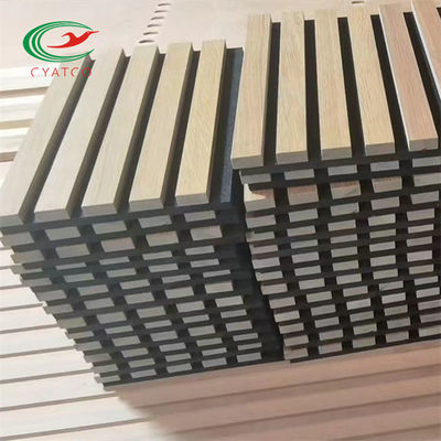 Polyester Ahşap Ses Akustik Panel 2400x600mm Isı Yalıtımı
