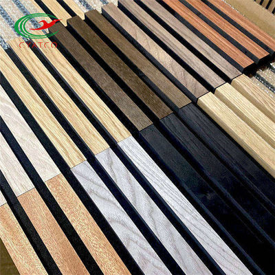 Toksik Olmayan Mildewproof Akustik Çıta Duvar, Isı Yalıtımlı Ahşap Çıtalı Panel
