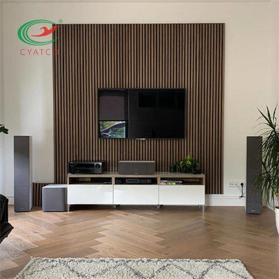 Ceviz MDF Ahşap Çıta Duvar Paneli Çok Amaçlı Ofis İçin Pratik