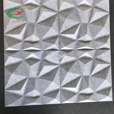 Elmas 3D Duvar Polyester Fiber Akustik Panel Küflenmez Kokusuz