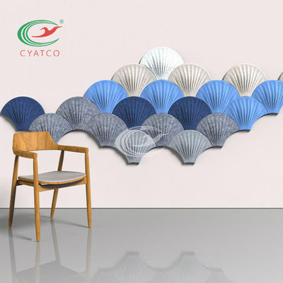 Kabuk Şekli 3D Polyester Elyaf Akustik Panel Yangın Geciktirici Çok Renkli