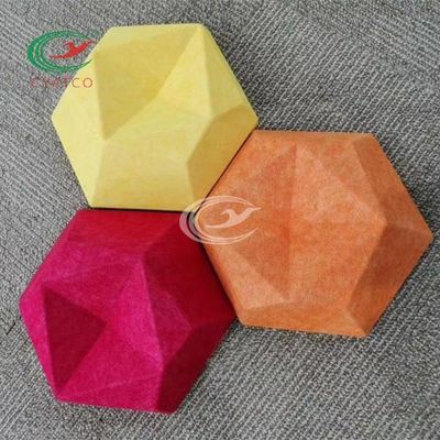 Ses Geçirmez 3D Polyester Fiber Akustik Panel Çok Amaçlı 48 Renk