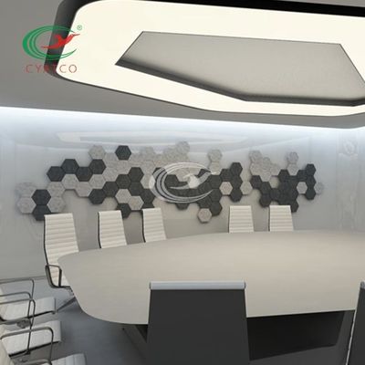 Duvar 3D Dekorasyonu İçin Kokusuz Keçe Altıgen Akustik Paneller