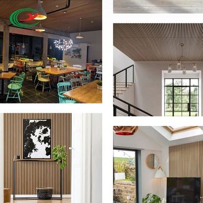 Yanmaz Toksik Olmayan İç Ahşap Çıta Duvar, Çok Amaçlı Ahşap Akustik Panel