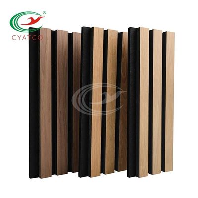 Yüksek Dayanıklılık Akustik Duvar Panelleri Tavana Monte Yangına Dayanıklı Ahşap Panel
