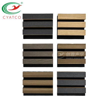 12 mm MDF Kalın Ahşap ızgara Duvar Panelleri İç Dekorasyon Ahşap Poliester Elyaf Kompozit 3D Panel