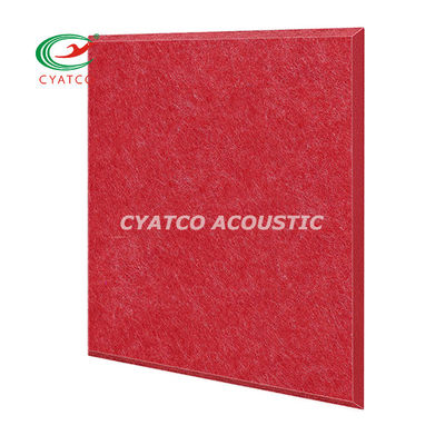 9mm Kırmızı Polietret Fiber Stop Echolar Filts Duvar Panelleri Beveled Edge Sound Proof Padding