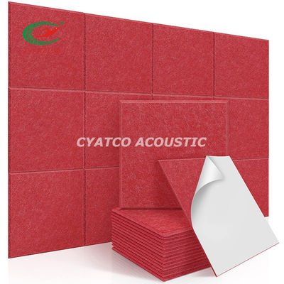 9mm Kırmızı Polietret Fiber Stop Echolar Filts Duvar Panelleri Beveled Edge Sound Proof Padding
